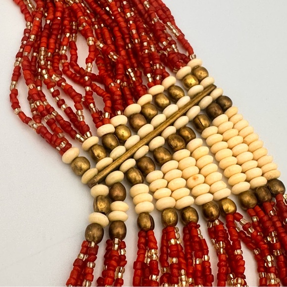 Tribal inspired vintage beaded necklace - Picture 6 of 7